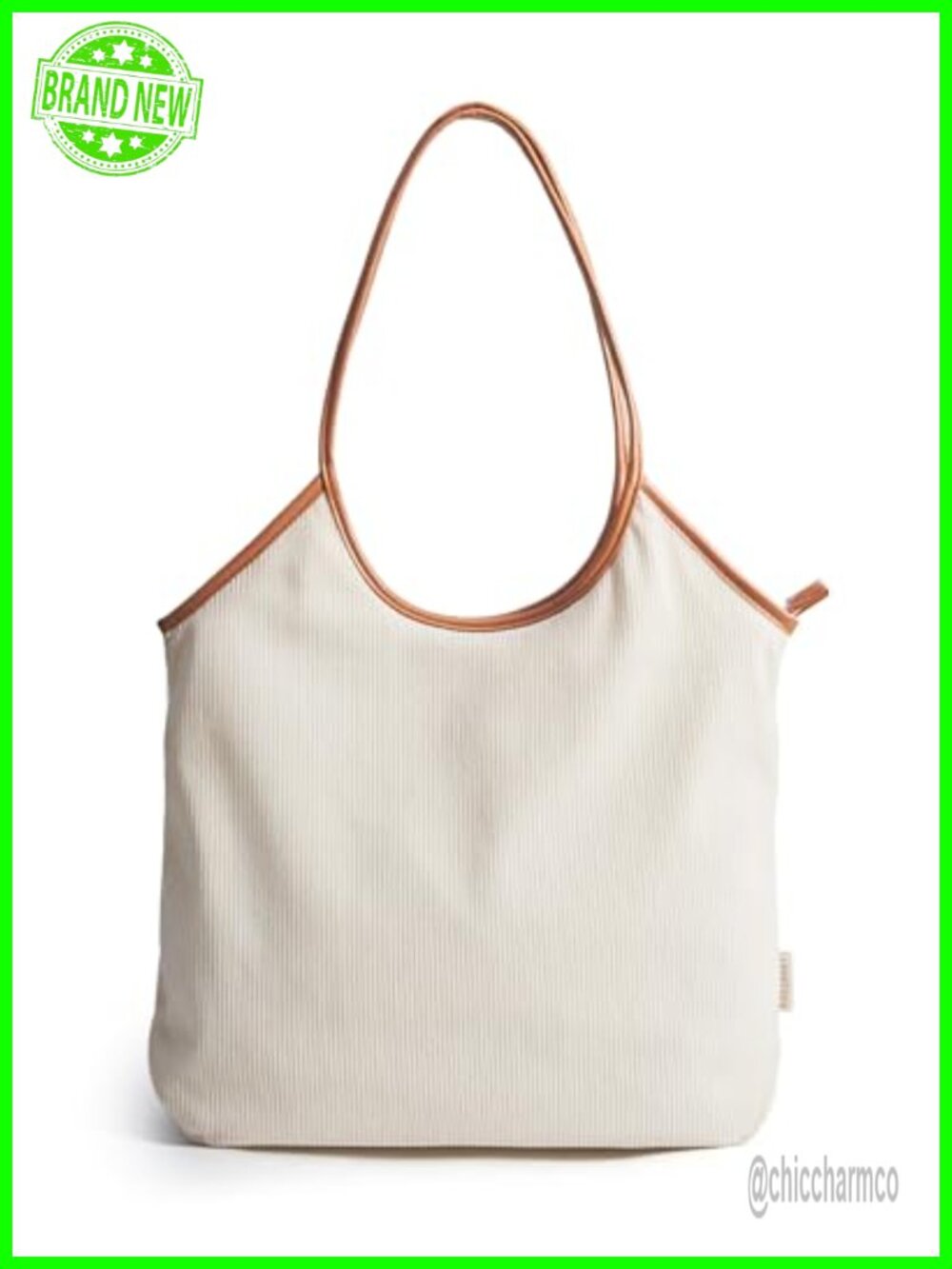 Corduroy Tote Bag Women Zipper Casual Shoulder Bag Lightweight